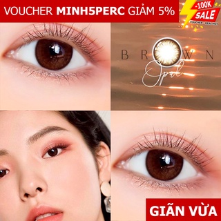 [ĐEO KO GIỚI HẠN] Contact Lens NÂU Opal Brown (Cận 0-8) - Kính giãn vừa (GDia 14.2) - Silicone 24h/ngày - HSD 6 tháng