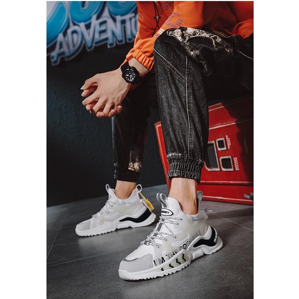 Giày thể thao sneakers nam phản quang D102, phong cách trẻ trung năng động, đế cao su non đi cực êm