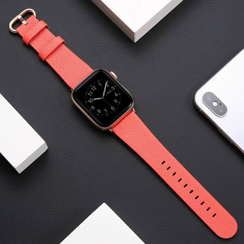 [Có Clip] Dây Đeo Apple Watch 1/2/3/4/5/6 38mm 42mm 40mm 44mm Chất Liệu Da PU Phong Cách Thời Thượng