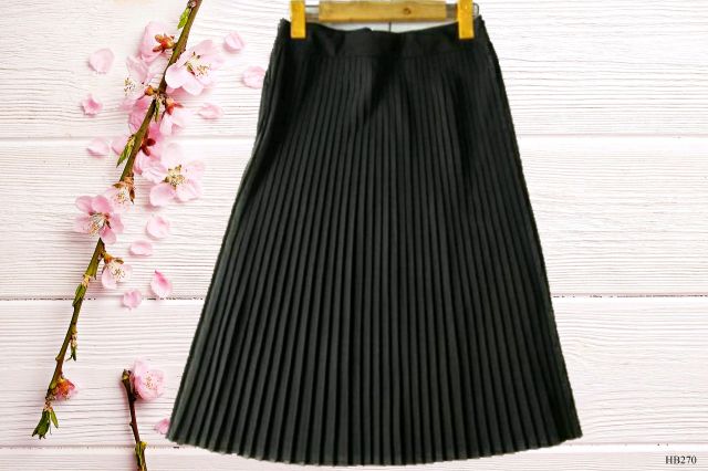 Chân Váy Xếp Ly Dáng dài qua gối LINH CHI dáng Xuông form cực chuẩn đẹp dài 65cm vải cát len RŨ ĐẸP MỀM MỊN | BigBuy360 - bigbuy360.vn