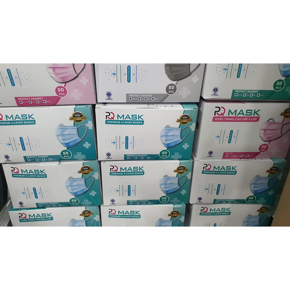 Hộp khẩu trang y tế 4 lớp có lớp KHÁNG KHUẨN PQ (đã kiểm định)