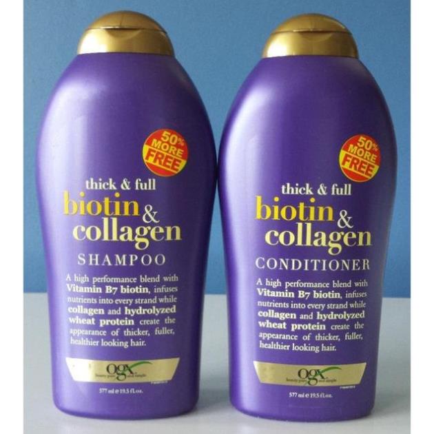 Dầu Gội Xả Biotin Collagen Chống Rụng Tóc Và Kích Thích Mọc Tóc 577ml(Một Cặp) - Donna.cosmetics