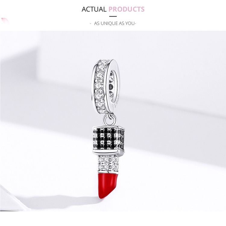 Mặt trang sức Bamoer Scc1392 họa tiết thỏi son bằng bạc 925 lấp lánh sành điệu cho nữ