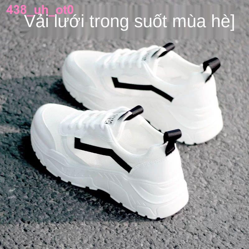 Giày nữ thời trangDaddy shoes nữ ins triều 2021 mùa hè mới phiên bản Hàn Quốc Đỏ siêu lửa giày nhỏ màu trắng lư