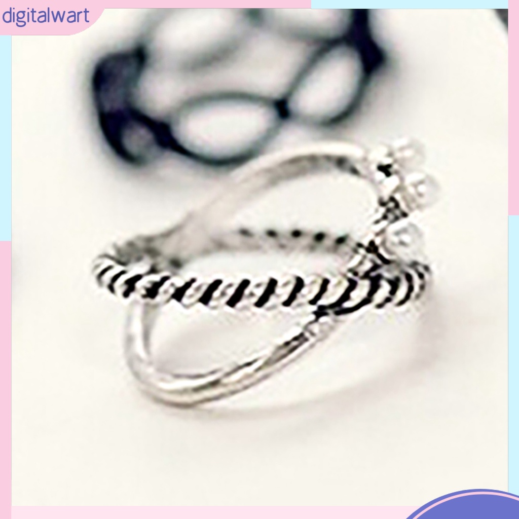Set 4 nhẫn đeo khớp ngón tay màu bạc thời trang cho nữ