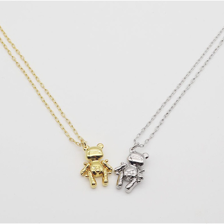 Dây chuyền bạc 925 Ambush inflated teddy bear charm necklace fw20