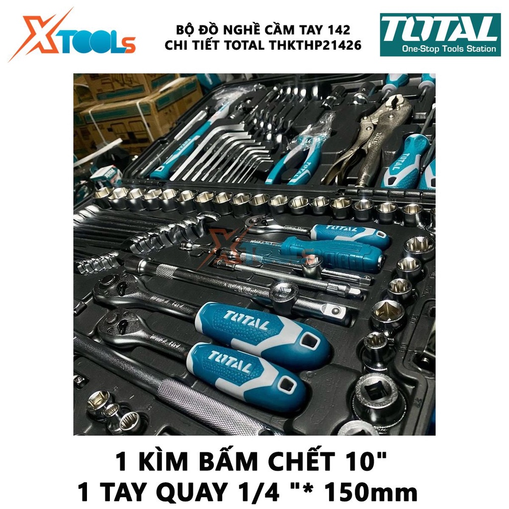 Bộ đồ nghề cầm tay 142 chi tiết TOTAL THKTHP21426 | Sửa chữa, lắp ráp và bảo dưỡng thiết bị [CHÍNH HÃNG] [XTOOLs]