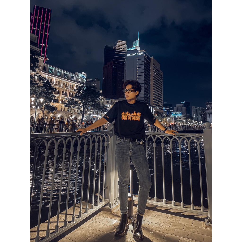 ÁO Thun Đầu Lâu Lửa Cotton co giãn 4 chiều Unisex