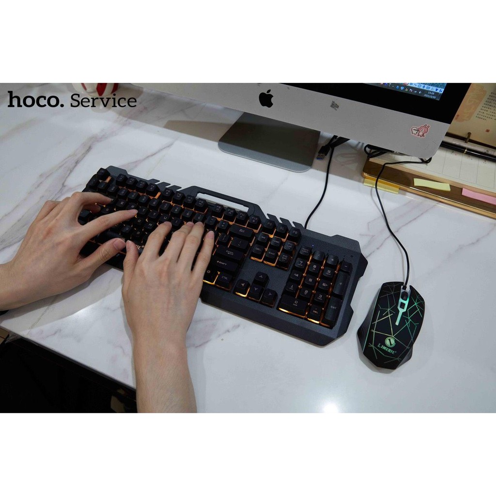 Bàn Phím Kèm Chuột Gaming Hoco Di16 LED RGB - Bảo hành 12 tháng