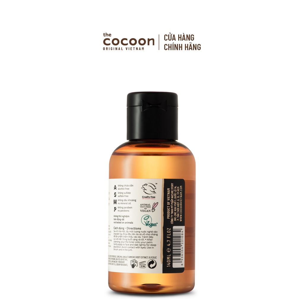 HÀNG TẶNG KHÔNG BÁN - Nước nghệ Hưng Yên (toner) Cocoon làm sáng da & cấp ẩm 140ml