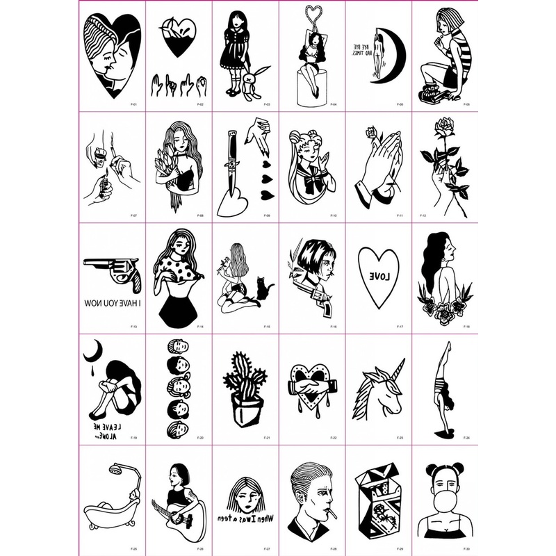 [Hàng mới về] Tấm sticker dán hình xăm tạm thời họa tiết hoạt hình 3d chống thấm nước cho nam và nữ