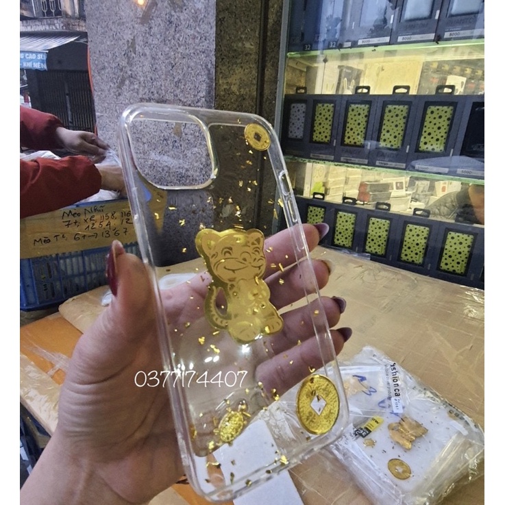 Ốp lưng Hổ thần tài, mèo thần tài cho iPhone X đến 13 Pro max 12 Pro max 12 Mini 11 Xs max may mắn bình an