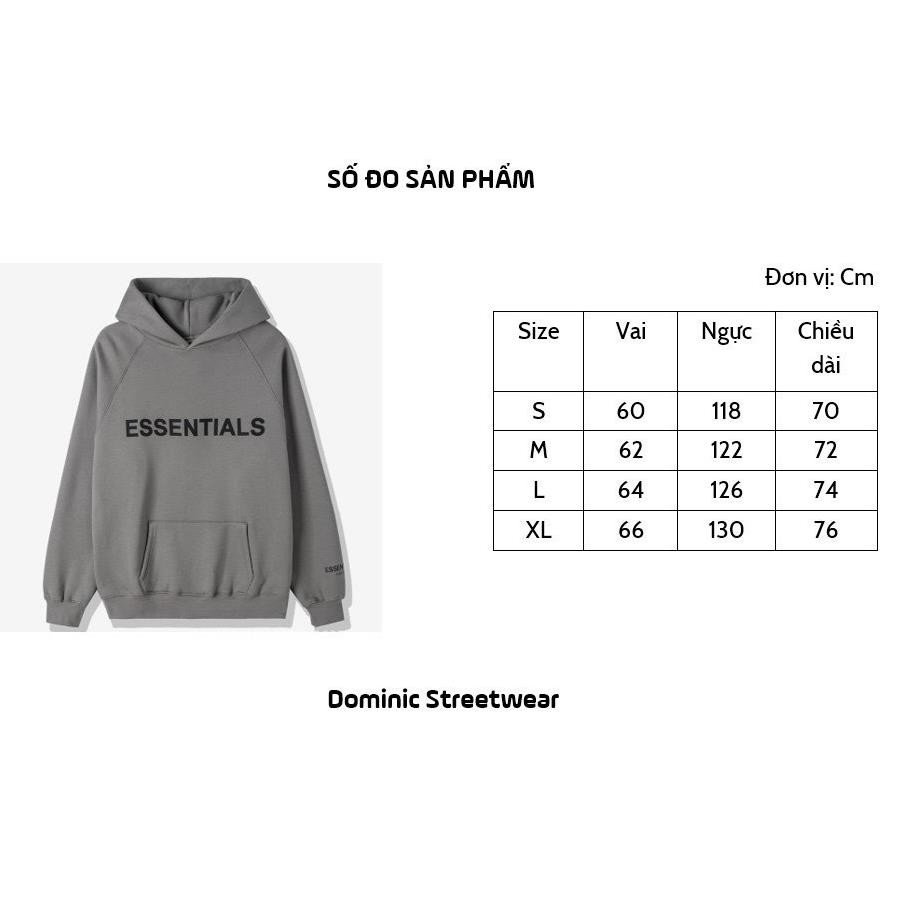 Áo hoodie, Áo nỉ in chữ essential nổi cực hot phom rộng phong cách Hàn Quốc | BigBuy360 - bigbuy360.vn