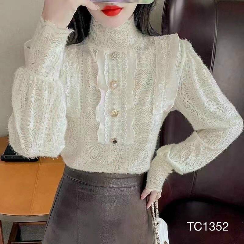 Áo sơ mi ren hàng tàu bao đẹp