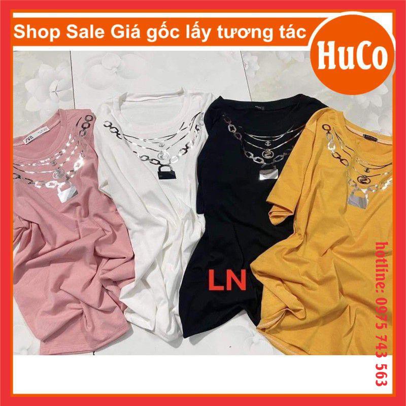 áo phông hè, thun tay lỡ vòng xích 2 kiểu chất cotton phản quang và tráng gương nam nữ form thụng unisex ulzzang giá rẻ