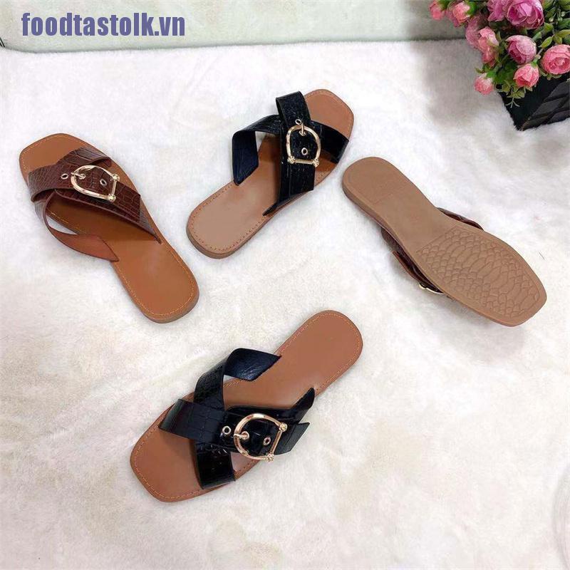 【stolk】Women‘s Shoes Fashion Open Toe Flat Sandals Outdoor Casual Slippers