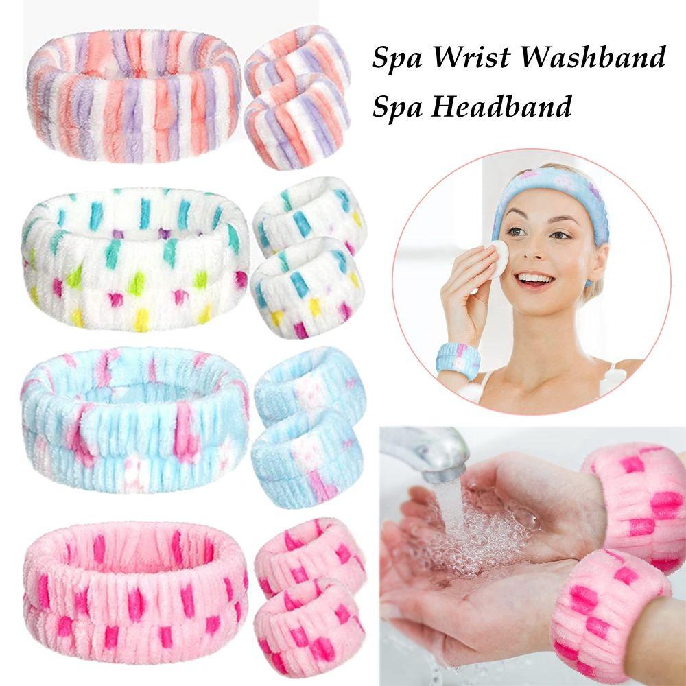 Bebetterm Vòng Tay Rửa Mặt Sợi Nhỏ Màu Trắng Thấm Hút Nước Ngăn Ngừa Chất Lỏng Để Tập Yoga