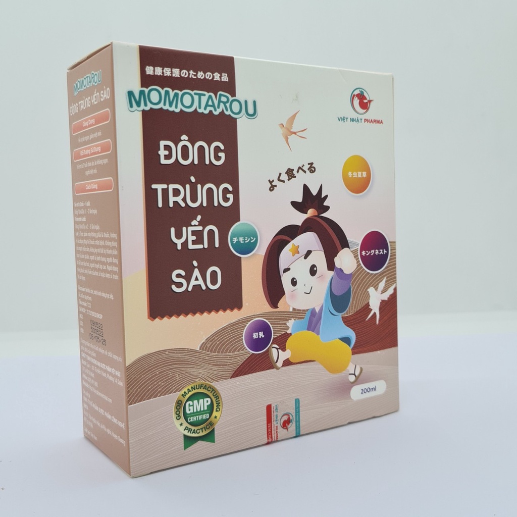 Siro bé ăn ngon Momotarou Đông Trùng Yến Sào - Hộp 20 ống 10ml