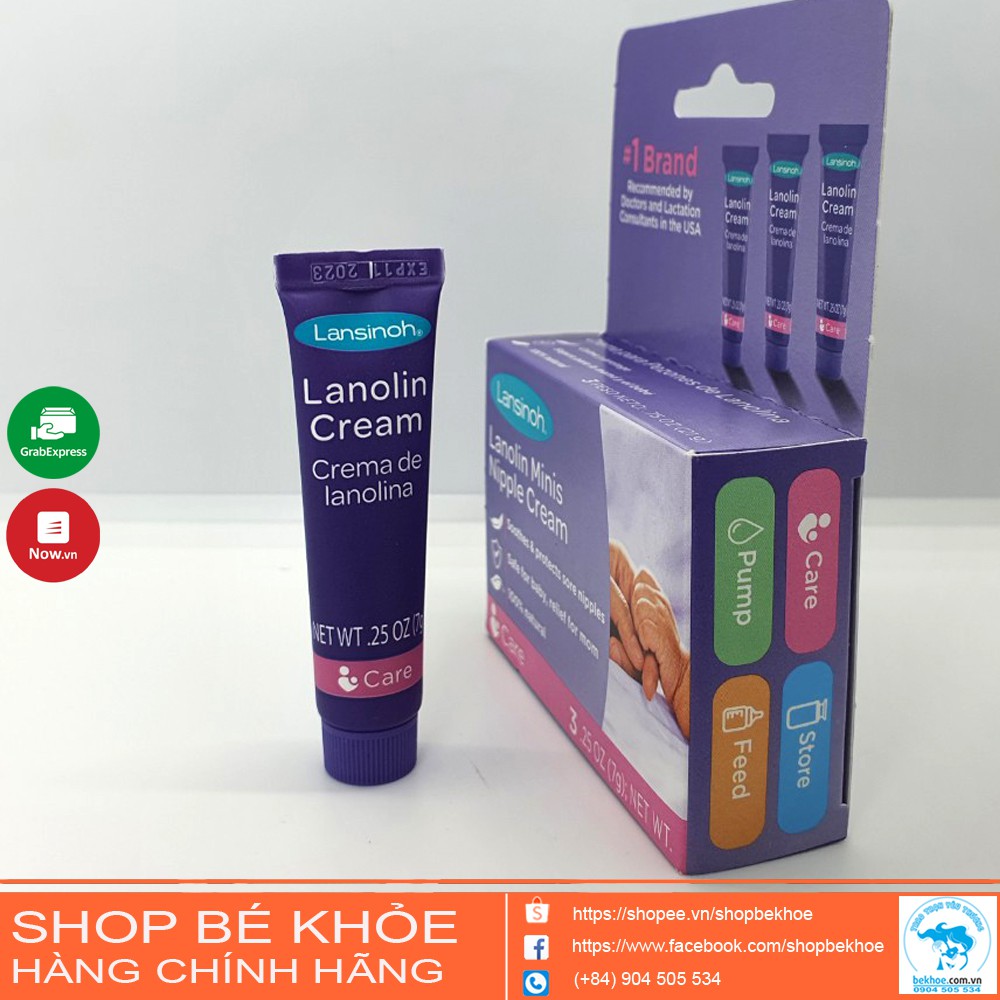 Kem bôi nứt đầu ti Lansinoh - Nứt cổ gà Lansinoh Lanolin minis nipple Cream 7gr