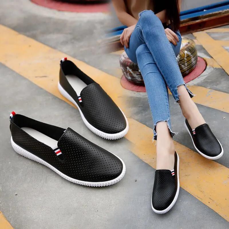 Breathable Light Shoes New Summer Comfortable Leather Shoes for Women 1pair