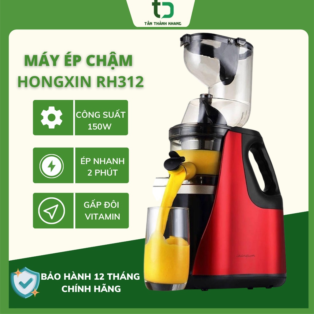 Máy Ép Chậm Hongxin Rh-312 Ép Nguyên Quả, Công Suất 150w, Lưỡi Dao Tháo Rời Dễ Vệ Sinh - Bh 12 Tháng