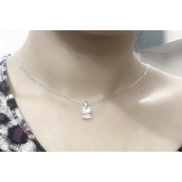 Dây chuyền bạc chuẩn mạ vàng trắng mẫu cá mèo