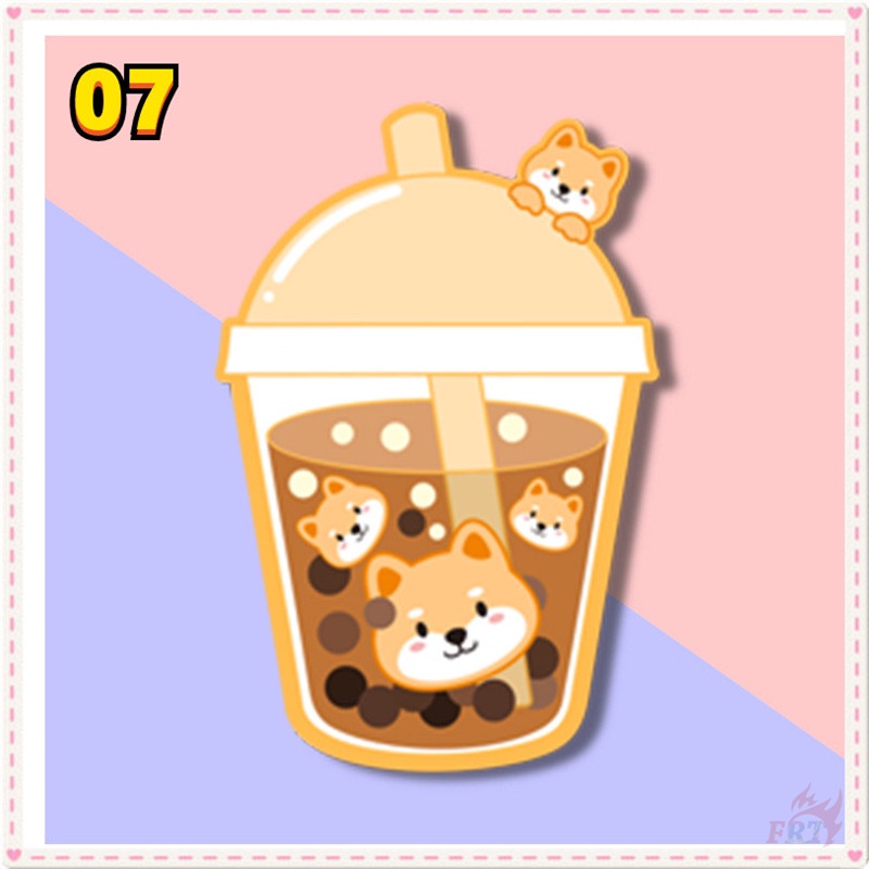 ✪ Ghim Cài Áo Acrylic Hình Trà Sữa Động Vật Ngọc Trai Dễ Thương ✪ 1 Huy Hiệu Cài Áo Acrylic Hình Mèo/Gấu/Thỏ Dễ Thương