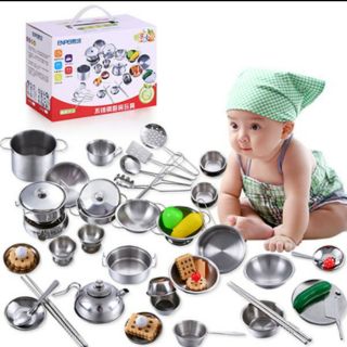 BỘ ĐỒ CHOIE NẤU BẾP 40 MÓN BẰNG INOX CHO BÉ