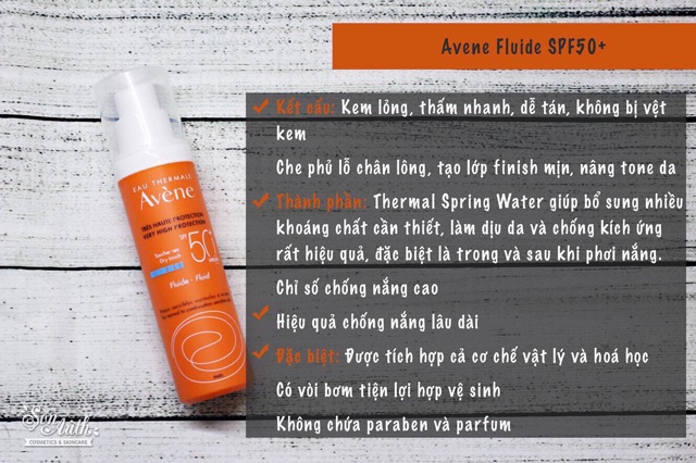 Kem chống nắng Avene fluide solaire Spf 50