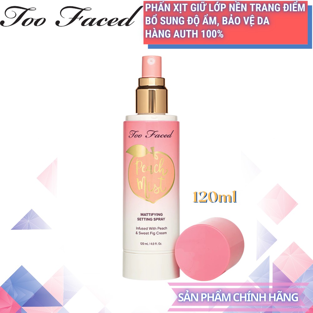 Xịt khoá nền make up Too Faced - Peach Mist 120ml [Chai lớn] - Hàng Chính Hãng | BigBuy360 - bigbuy360.vn