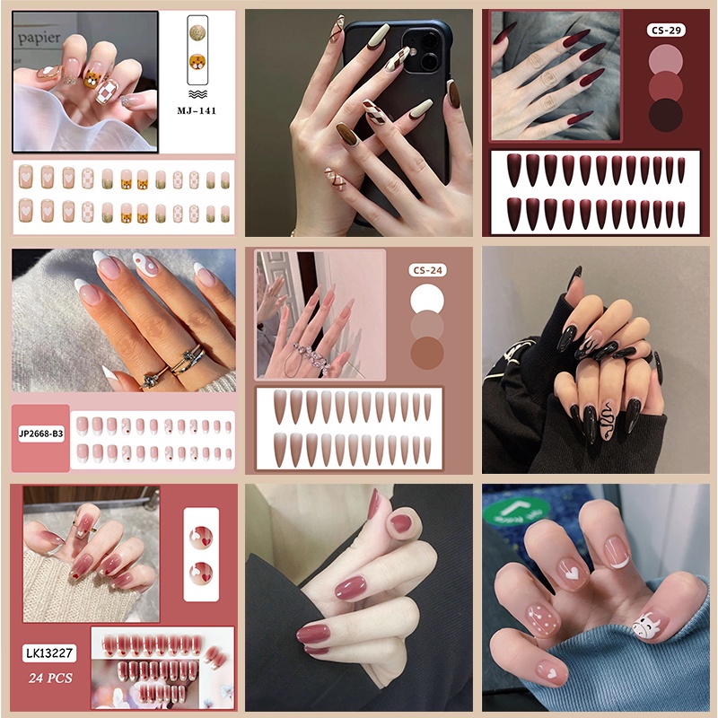 Set 24 Móng Tay Giả Thời Trang Cho Nữ
