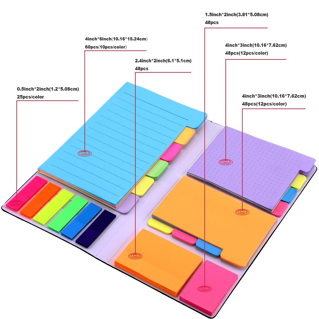 Giấy Dán Ghi Chú Nhiều Màu Sắc Trang Trí Sổ Tay