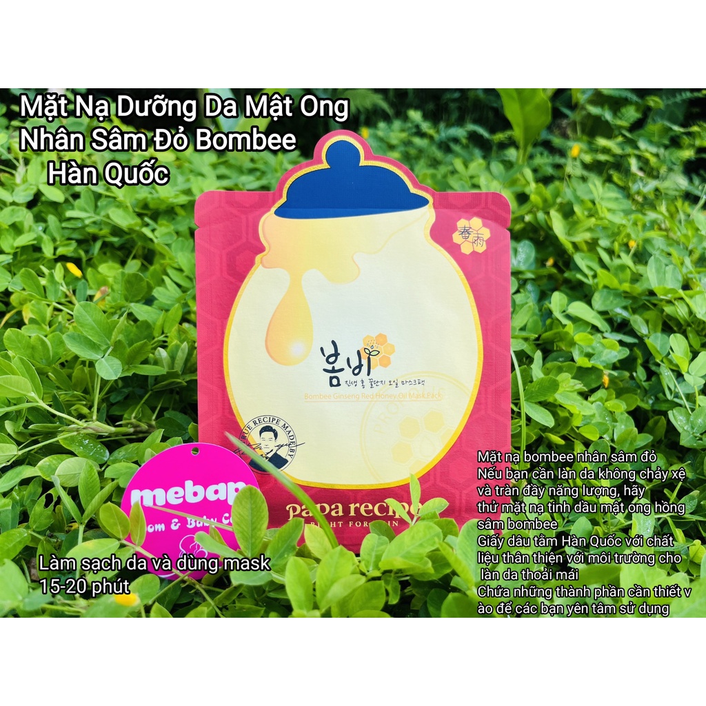 Mặt Nạ Dưỡng Da Tinh Chất Nhân Sâm Và Mật Ong 20g PAPA RECIPE