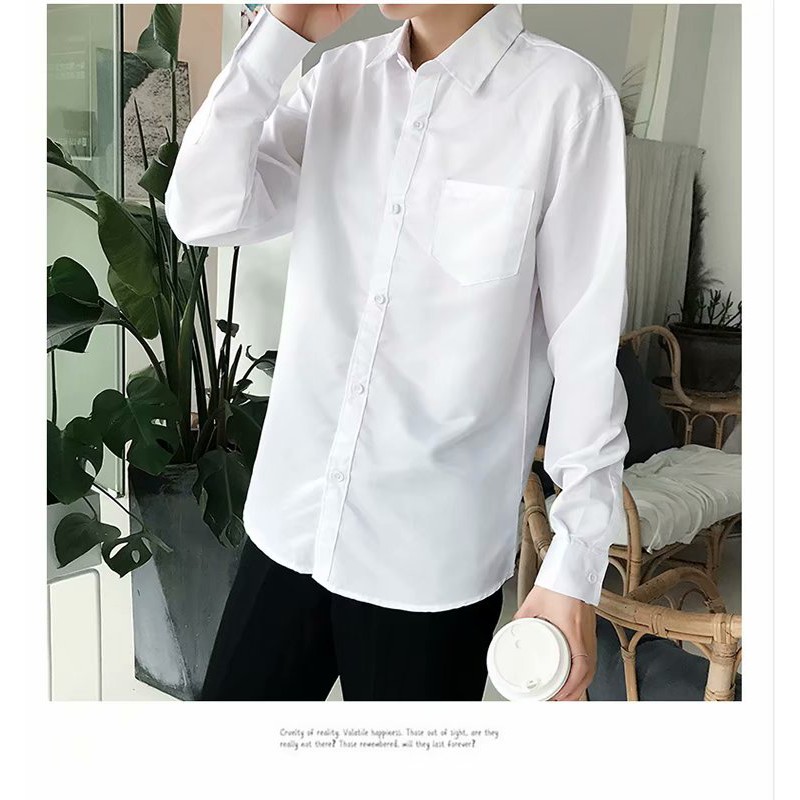 Áo Sơ Mi Dáng Dài Màu Trơn Thời Trang Mùa Hè Cho Nam