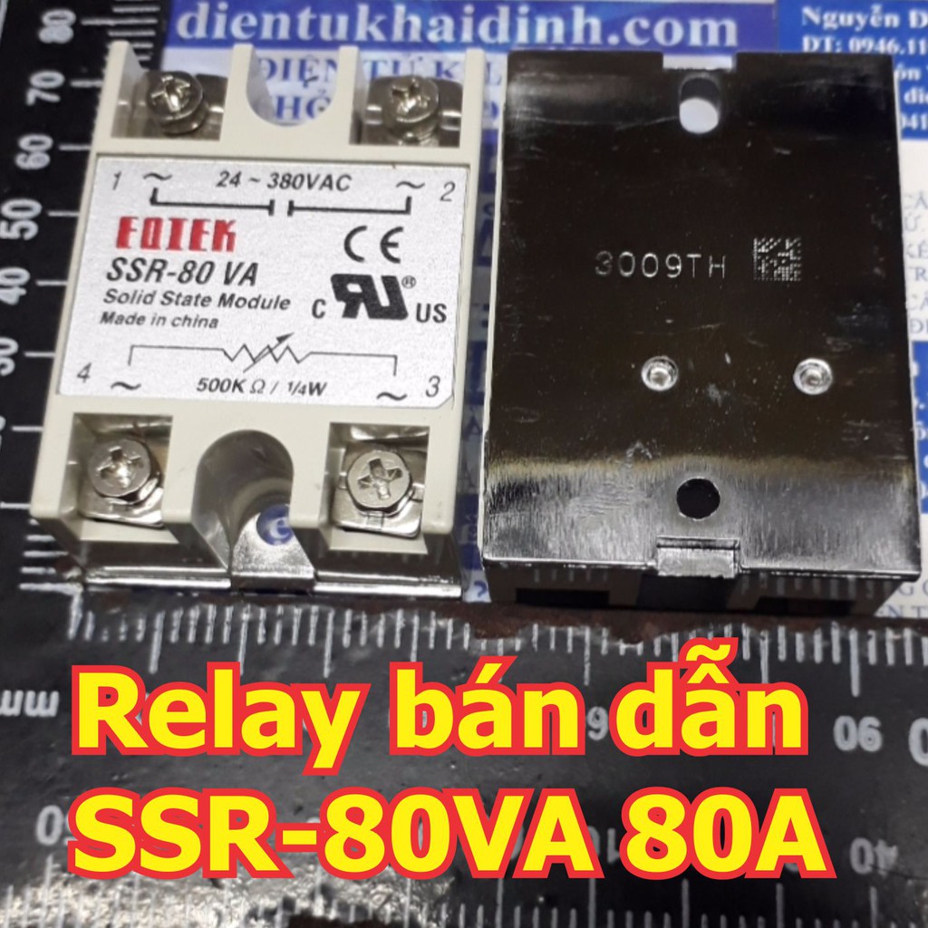Relay bán dẫn, Solid state Relay SSR-80VA OUT: 24-380VAc 80A, IN: 500KOhm, 1/4W kde5409