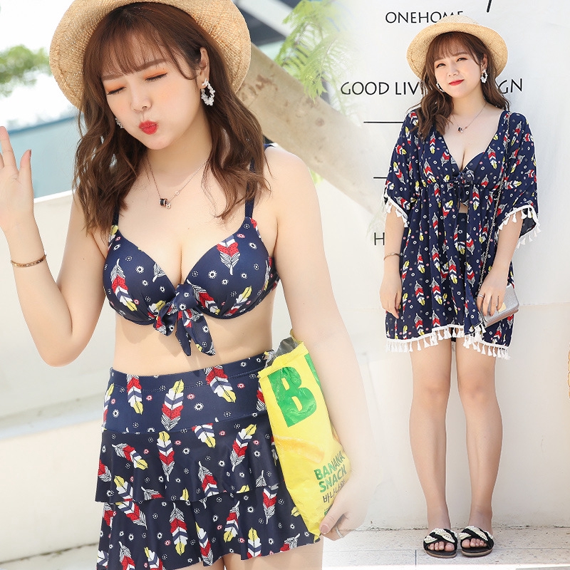 Bộ Đồ Bơi Ba Mảnh Che Phủ Bụng Cỡ Lớn 423 Ting 2xl-5xl | BigBuy360 - bigbuy360.vn