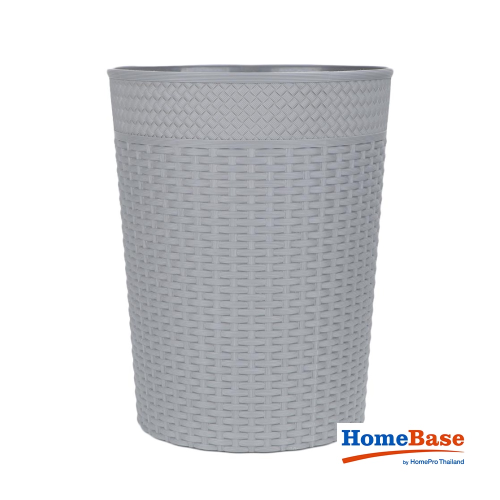 HomeBase ACCO Rổ đựng rác bằng nhựa hình tròn 10L W24xH30xD24cm màu xám