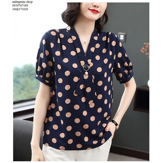 nh171020-ÁO KIỂU NỮ CHẤM BI TAY NGẮN (thoi trang anitagreenshop)