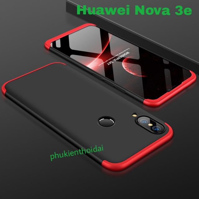 Ốp lưng Huawei Nova 3e hiệu GKK Bảo vệ 360 độ cao cấp siêu mỏng ( 3 mảnh )