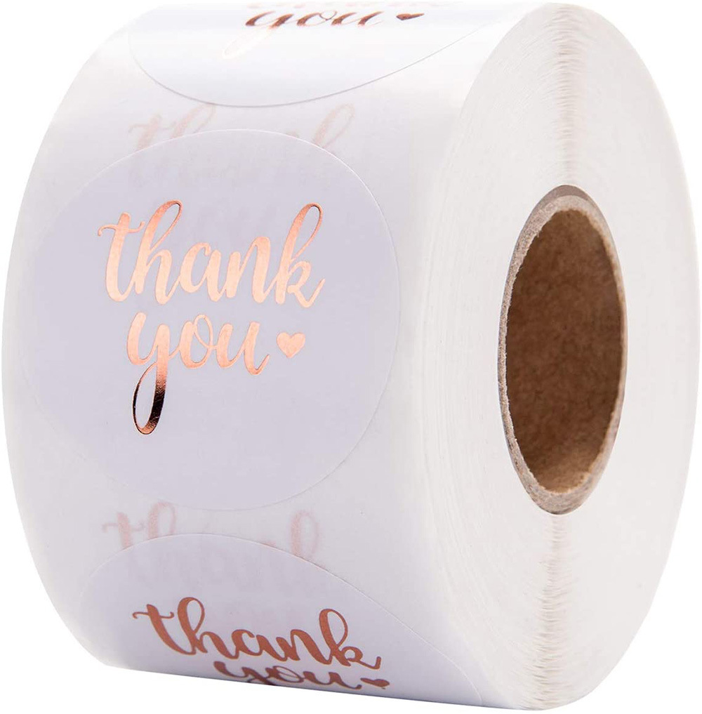 Cuộn 500 Sticker Dán Trang Trí Hình Chữ Thank You Xinh Xắn 3.8cm