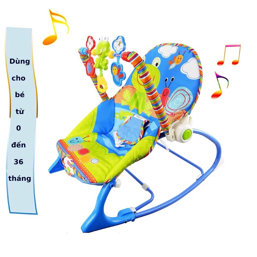 Ghế Rung phát nhạc  IBaby💥FREESHIP💥 - TiiBaby Rocker có nhạc và đồ chơi lục lạc cho bé từ 0- 36 thán