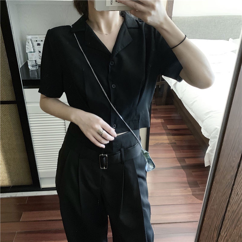 Áo sơ mi YEYA ngắn tay phong cách phương Tây dành cho nữ