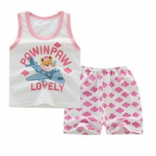 Com bo 3 Bộ ba lỗ bé trai,bé gái hàng Quảng Châu chất cotton mát