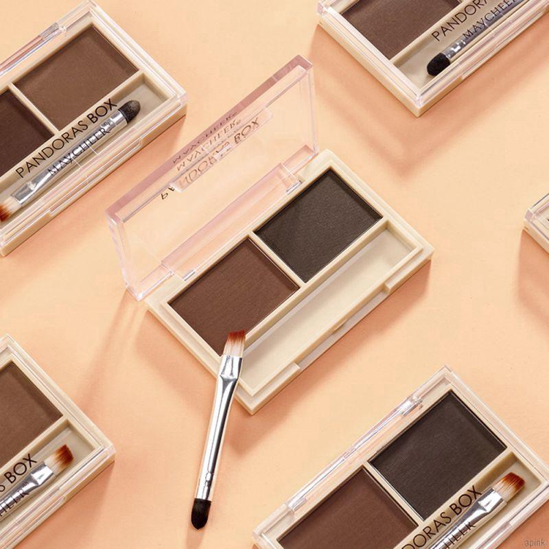 Bảng Phấn Trang Điểm Lông Mày 2 Màu Sắc Lâu Trôi Chống Thấm Nước Dễ Lên Màu