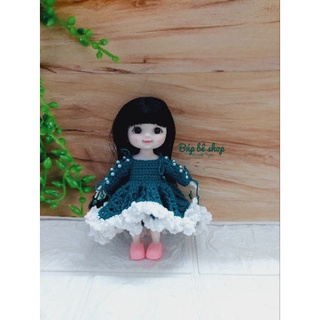 Đầm len công chúa cho búp bê 1/8, búp bê baboliy 16cm