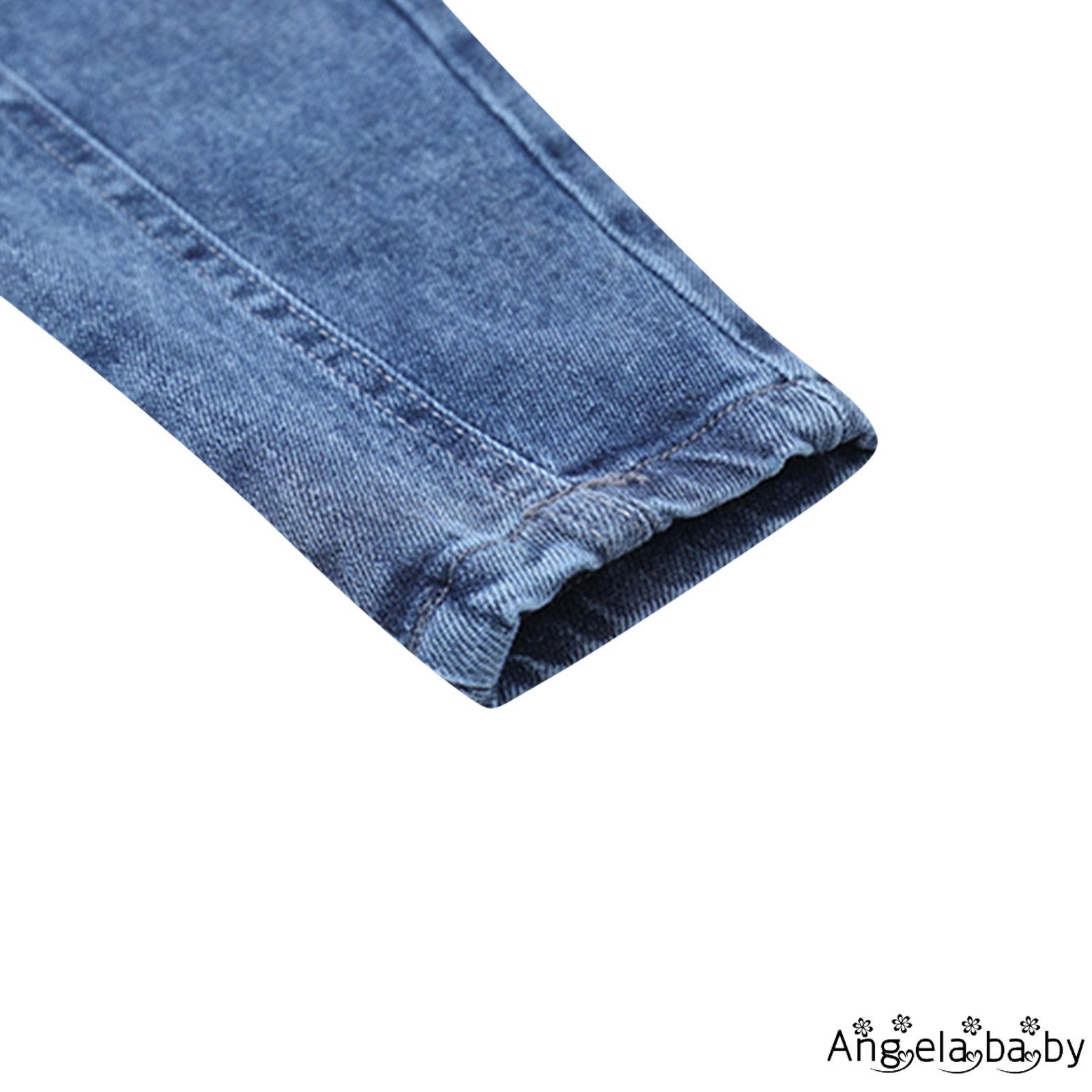 Quần Jeans Dài Lưng Thun Thời Trang Cho Bé