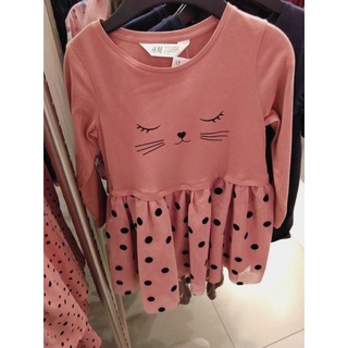 Váy thun mèo hồng chấm bi(hàng sale ko đổi trả)