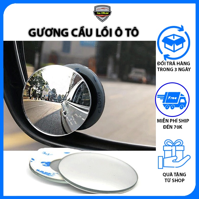 Gương Cầu Lồi Oto – Gương Cầu Lồi - Xóa Điểm Mù Xoay 360 Độ Không Viền Hàng Cao Cấp
