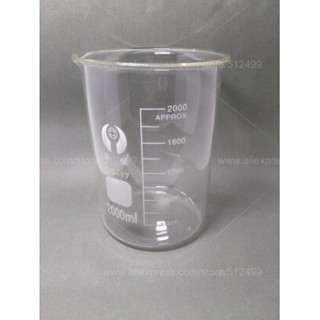 Cốc chia vạch có mỏ 2000ml-5000ml Cốc đốt thấp thành - Cốc đong - Cốc chịu nhiệt (Thủy tinh borosilicat)