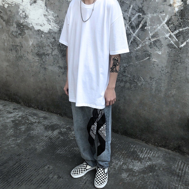 Mr Black- White Pure Color LongTee T-Shirt